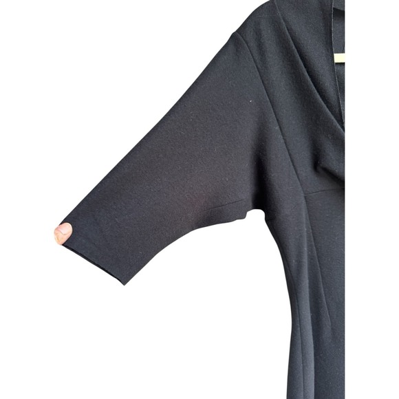 Brioni‎ Black 100% Wool Bodycon Sheath 3/4 Sleeve Dress Size 6 Or 42 Made Italy - Picture 5 of 12